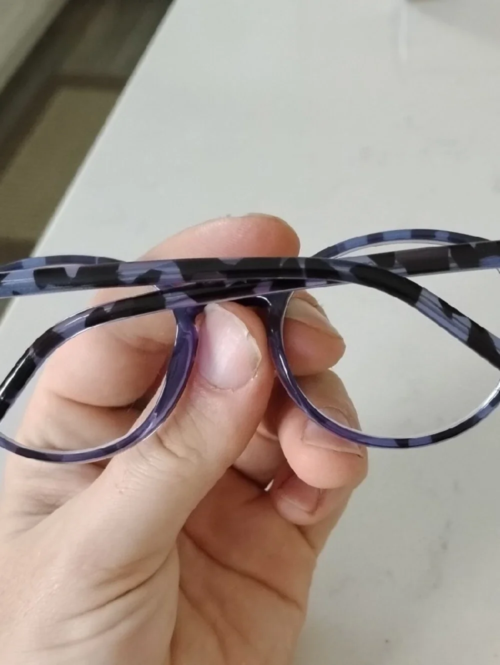 Source Unknown Round Acetate Glasses in Dark Blue Tortoise